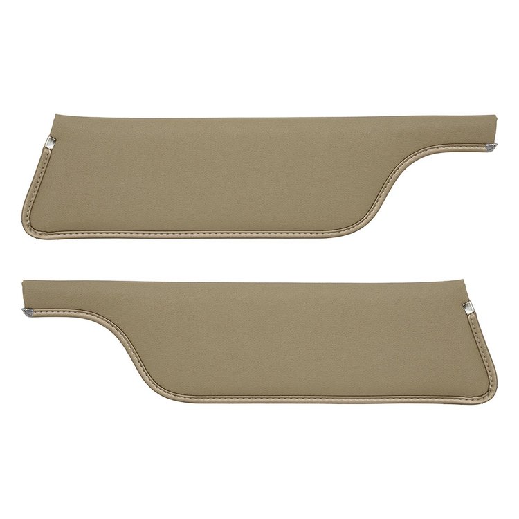 21-7047-1029 IVY GOLD - 1967-68 MUSTANG COUPE 2+2 FASTBACK SUNVISORS MOONSKINS GRAIN. PAIR