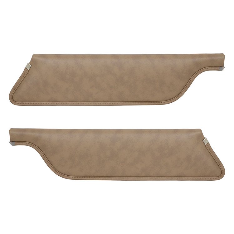 21-7145-2288 PALOMINO - 1964 1/2-66 MUSTANG CONVERTIBLE SUNVISORS SIERRA GRAIN. PAIR