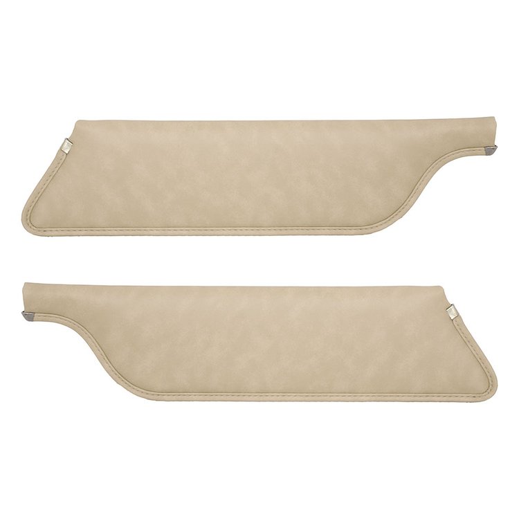 21-7145-2613 PARCHMENT - 1964 1/2-66 MUSTANG CONVERTIBLE SUNVISORS SIERRA GRAIN. PAIR