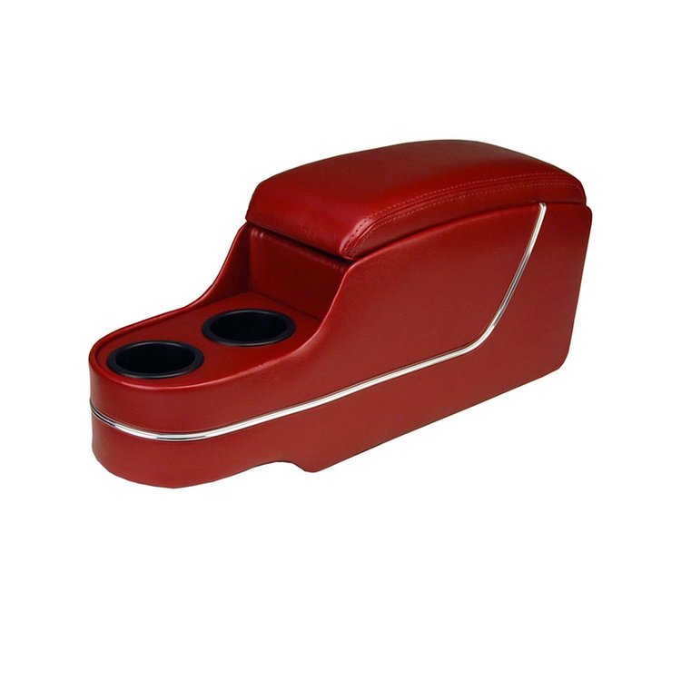 25-7013-957 RED 1965 - CLASSIC DELUXE CONSOLE WITH CHROME TRIM 1965-73 COUPE MUSTANG & FASTBACK WITHOUT FACTORY CONSOLE