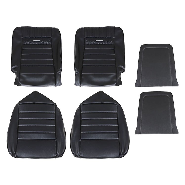 43-70105-958 BLACK - 64 1/2-66 MUSTANG COUPE CONVERTIBLE OR 2+2 FASTBACK FRONT ONLY WITH BUCKET SEAT