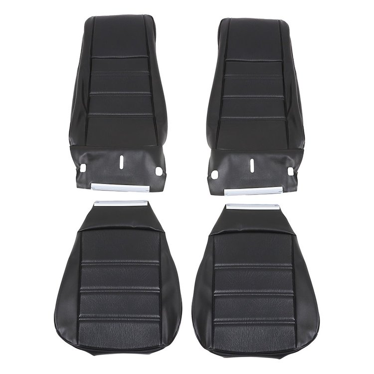 43-70201-3722-3400 BLACK - 1971-73 MUSTANG COUPE CONVERTIBLE OR SPORTSROOF FRONT ONLY WITH BUCKET SEATS