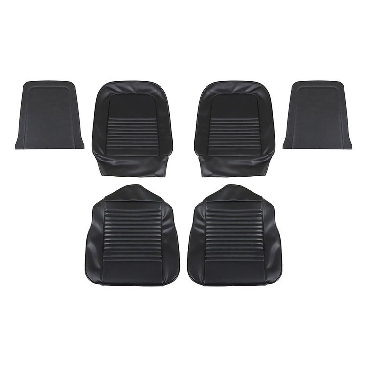 43-70207-958 BLACK - 67 MUSTANG COUPE CONVERTIBLE OR 2+2 FASTBACK FRONT ONLY WITH BUCKET SEATS