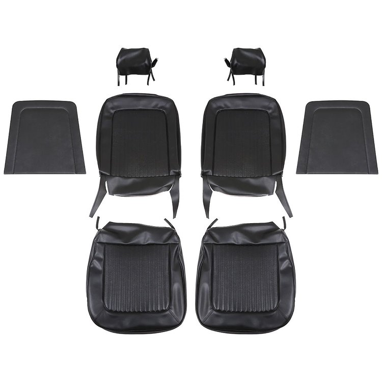 43-70209-3722-3437 BLACK - 69 MUSTANG COUPE CONVERTIBLE OR SPORTSROOF FRONT ONLY WITH BUCKET SEATS