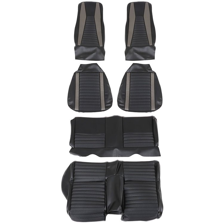 43-72022-3722-801-11 BLACK W/ GRAY STRIPE - 1971-73 MUSTANG MACH 1 SPORTSROOF FULL SET