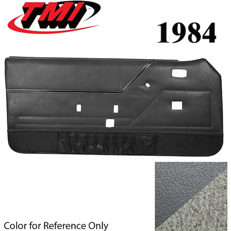10-73104-955-857 DARK CHARCOAL GRAY WITH GRAY CARPET - 1984 MUSTANG COUPE & HATCHBACK DOOR PANELS POWER WINDOWS POWER DOOR LOCKS