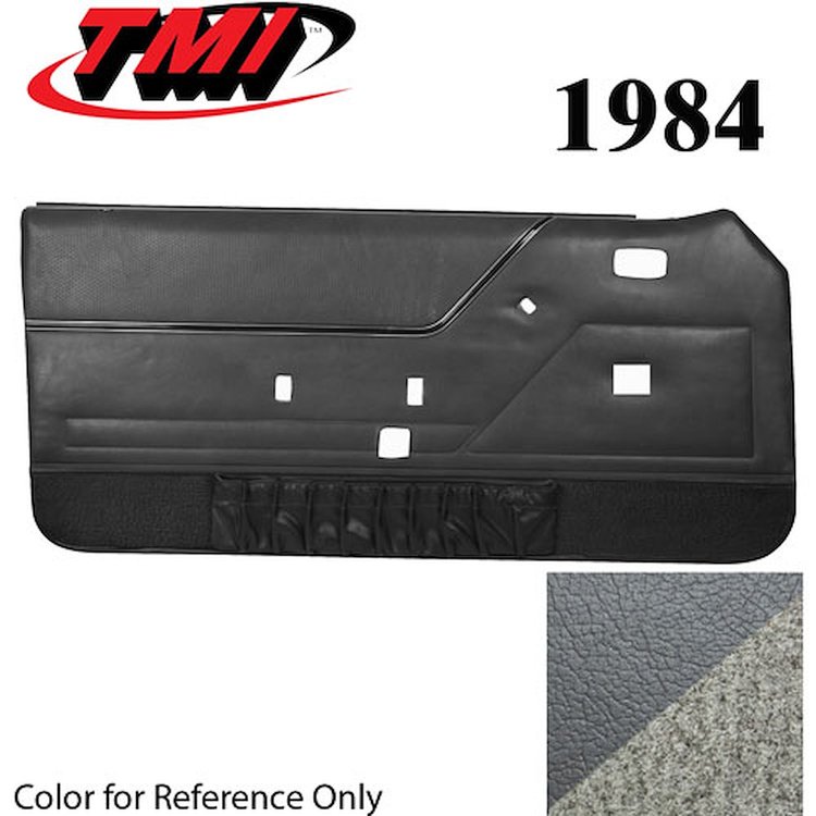 10-73204-955-857 DARK CHARCOAL GRAY WITH GRAY CARPET - 1984 MUSTANG COUPE & HATCHBACK DOOR PANELS MANUAL WINDOWS