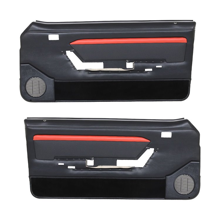 10-74007-958-801-63S BLACK W/BLACK COMFORTWEAVE/RED STRIPE/BLACK CARPET - 1987-89 MUSTANG CONVERTIBL