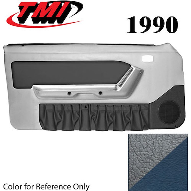 10-74100-965-6426-26 WHITE WITH CRYSTAL BLUE 1990 - 1996 MUSTANG CONVERTIBLE DOOR PANELS POWER WINDOWS WITH VINYL INSERTS