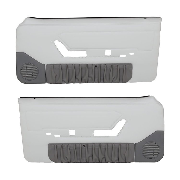10-74102-965-972 WHITE WITH TITANIUM 1990-92 - 1992-93 MUSTANG CONVERTIBLE DOOR PANELS POWER WINDOWS WITHOUT INSERTS