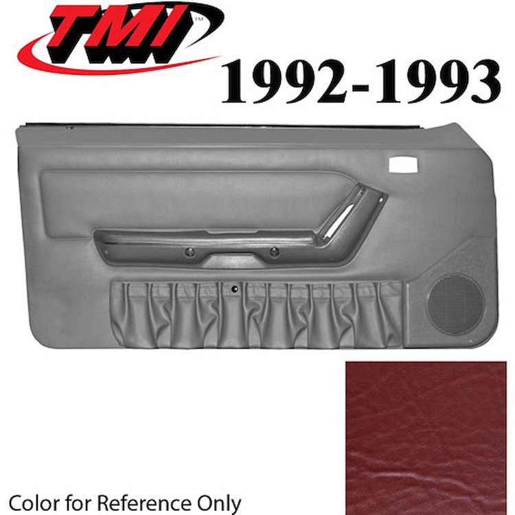 10-74202-6244-6244 SCARLET RED 1990-92 - 1992-93 MUSTANG CONVERTIBLE DOOR PANELS MANUAL WINDOWS WITHOUT INSERTS