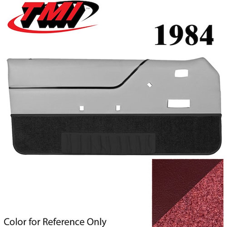 10-74204-3116-7298 CANYON RED WITH RED CARPET 1984 - 1985 MUSTANG CONVERTIBLE DOOR PANELS MANUAL WINDOWS