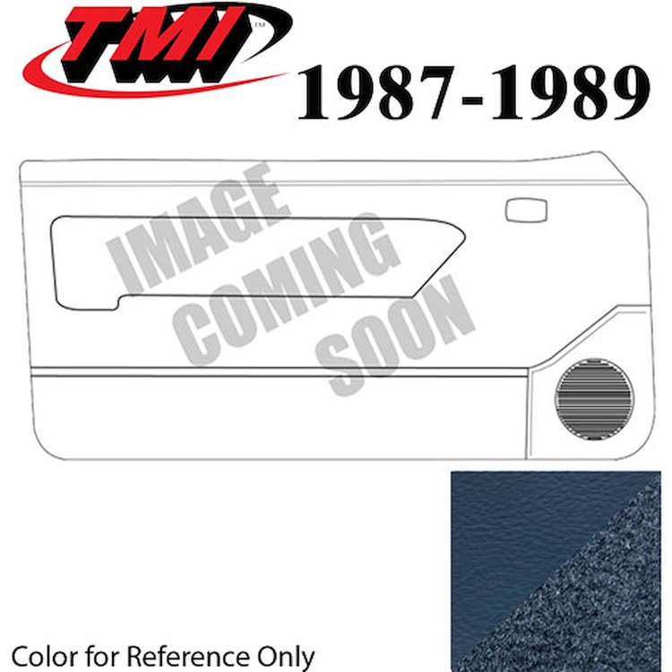 10-74407-968-9304 REGATTA BLUE - 1987-89 MUSTANG CONVERTIBLE DOOR PANELS MANUAL WINDOWS WITHOUT INSERTS