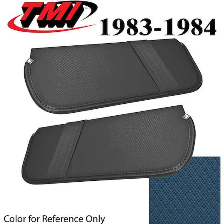 21-73009-1565 BLUE 1979-80 - 1979-82 MUSTANG SUNVISORS STANDARD TIER GRAIN VINYL