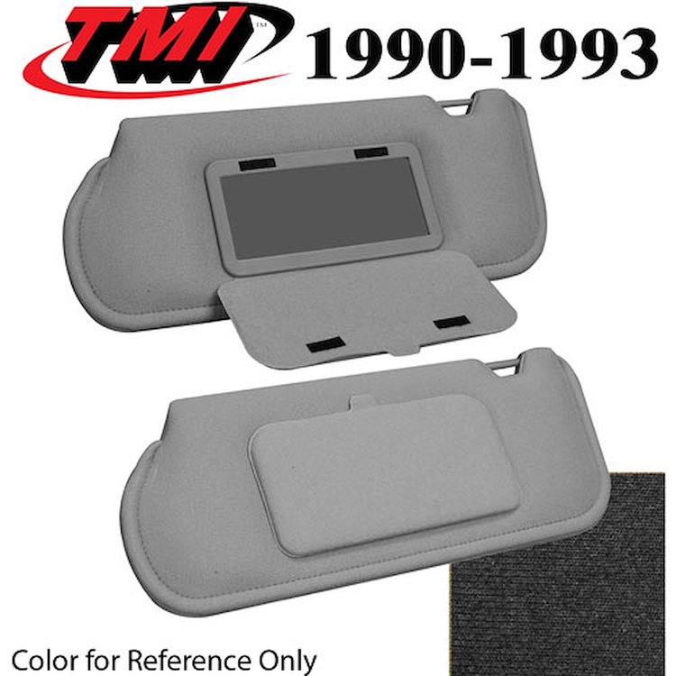 21-73016-1559 EBONY 1990-93 - 1990-93 SUNROOF MUSTANG SUNVISORS OPTIONAL CLOTH W/MIRRORS