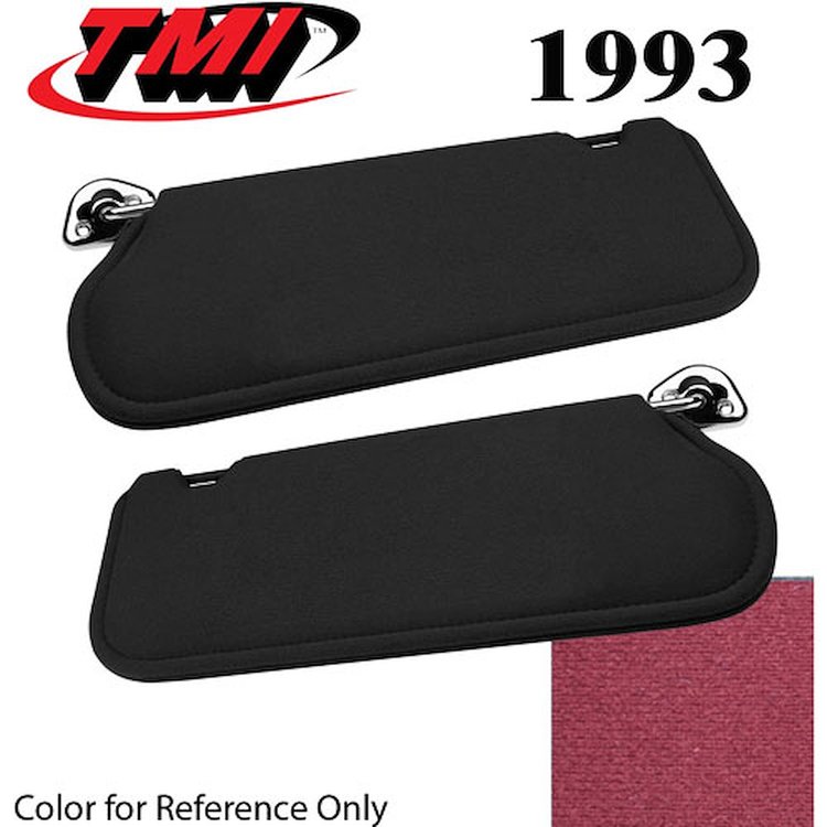 21-73205-1998 DARK RUBY 1993 - 1985-93 MUSTANG SUNVISORS WITHOUT MIRRORS STD CLOTH NOT OE