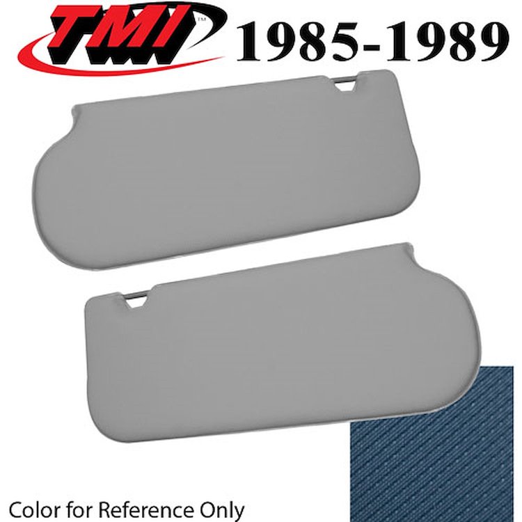 21-73206-1212 REGATTA BLUE 1985-89 - 1985-88 T-TOP/SUNROOF MUSTANG SUNVISORS VINYL W/O MIRROR NOT OE