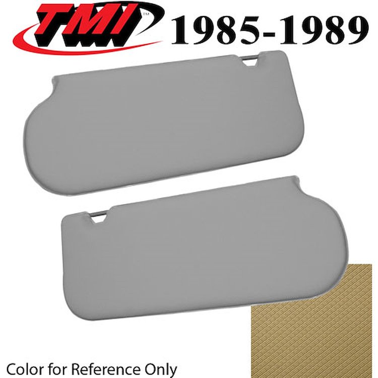 21-73206-1435 SAND BEIGE 1985-89 - 1985-88 T-TOP/SUNROOF MUSTANG SUNVISORS VINYL W/O MIRROR NOT OE
