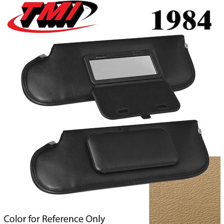 21-74003-954 DESERT TAN 1984 - 1983-86 CONVT. MUSTANG SUNVISORS WITH MIRRORS SEAT VINYL