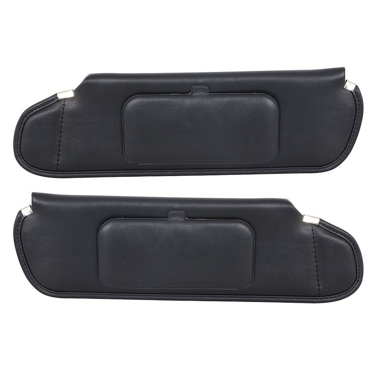 21-74003-958 BLACK 1979-83 - 1983-86 CONVT. MUSTANG SUNVISORS WITH MIRRORS SEAT VINYL