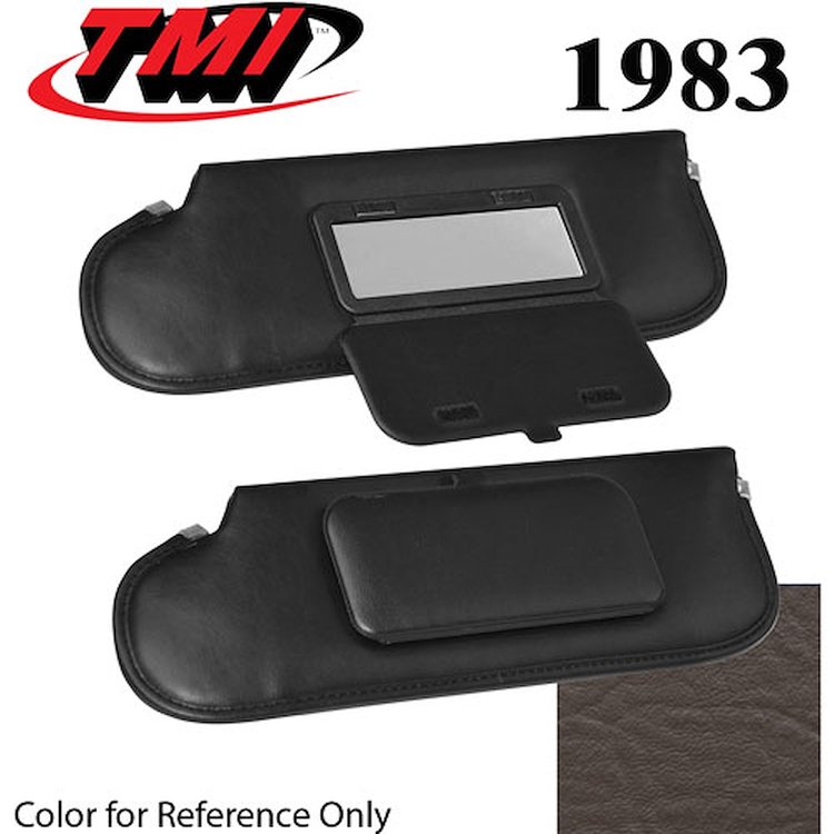 21-74003-967 WALNUT 1983 - 1983-86 CONVT. MUSTANG SUNVISORS WITH MIRRORS SEAT VINYL