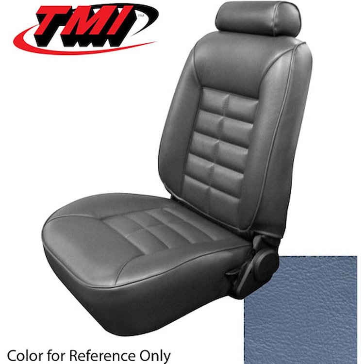 43-73221-970-970 ACADEMY BLUE 1983-84 CB - 1981-92 MUSTANG GL/GLX/GT COUPE STANDARD LOW BACK BUCKET VINYL