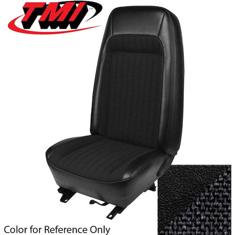 43-73309-958-70 BLACK 1979-83 BA/MA - 1979-80 MUSTANG STANDARD HIGH BACK BUCKETS ONLY TWEED &VINYL