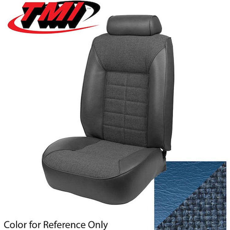 43-73321-975-73 WEDGEWOOD BLUE 1979-80 DB - 1981-82 MUSTANG COUPE STANDARD LOW BACK BUCKET CLOTH & VINYL