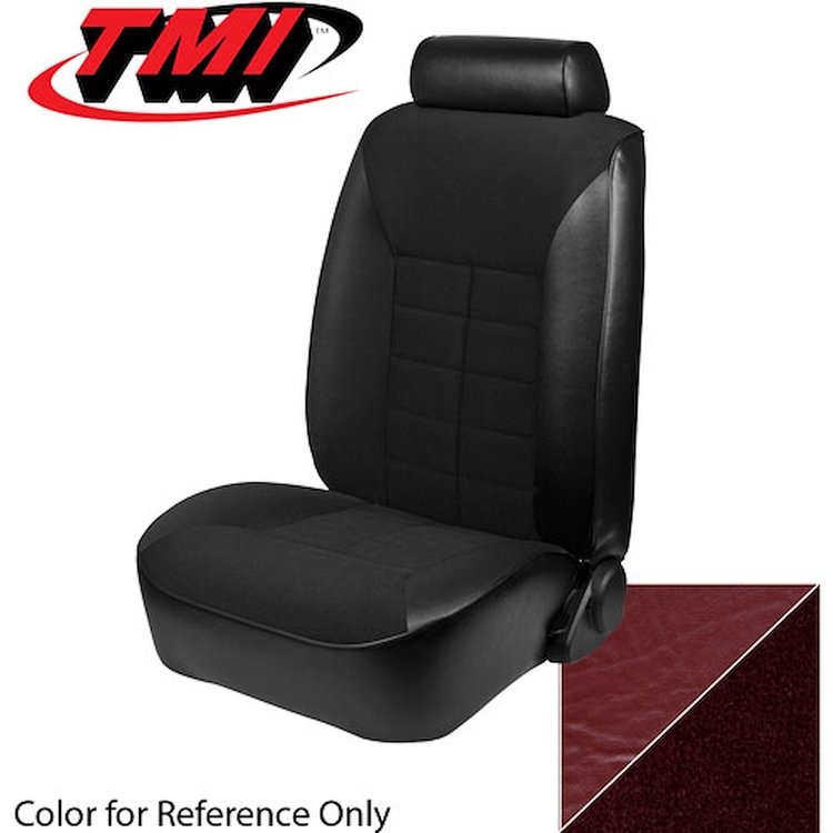 43-73383-971-971-59 MEDIUM RED 1981-83 DD - 1981-83 MUSTANG GL COUPE STANDARD LOW BACK BUCKET CLOTH INSERTS W/ VINYL SIDES