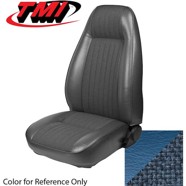 43-73403-975-73 WEDGEWOOD BLUE 1979-80 BB - 1981-82 MUSTANG STANDARD HIGH BACK BUCKETS ONLY CLOTH & VINYL
