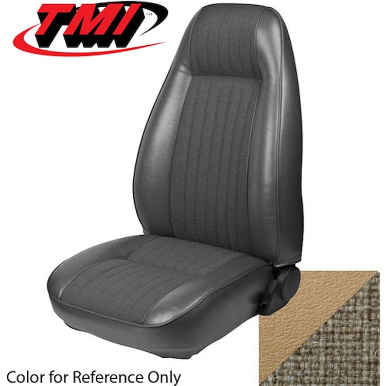 43-73404-954-74 DESERT TAN 1984 BH - 1983-84 MUSTANG STANDARD HIGH BACK BUCKETS SEATS ONLY CLOTH W/ VINYL TRIM