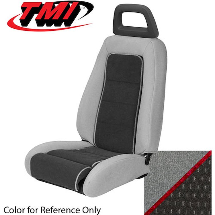 43-73604-561-613-57W CHAROOAL GRAY W/ RED PIPING 1985-86 PA - 1985-86 MUSTANG GT ARTICULATED SPORT BUCKET SEATS ONLY ALL CLOTH