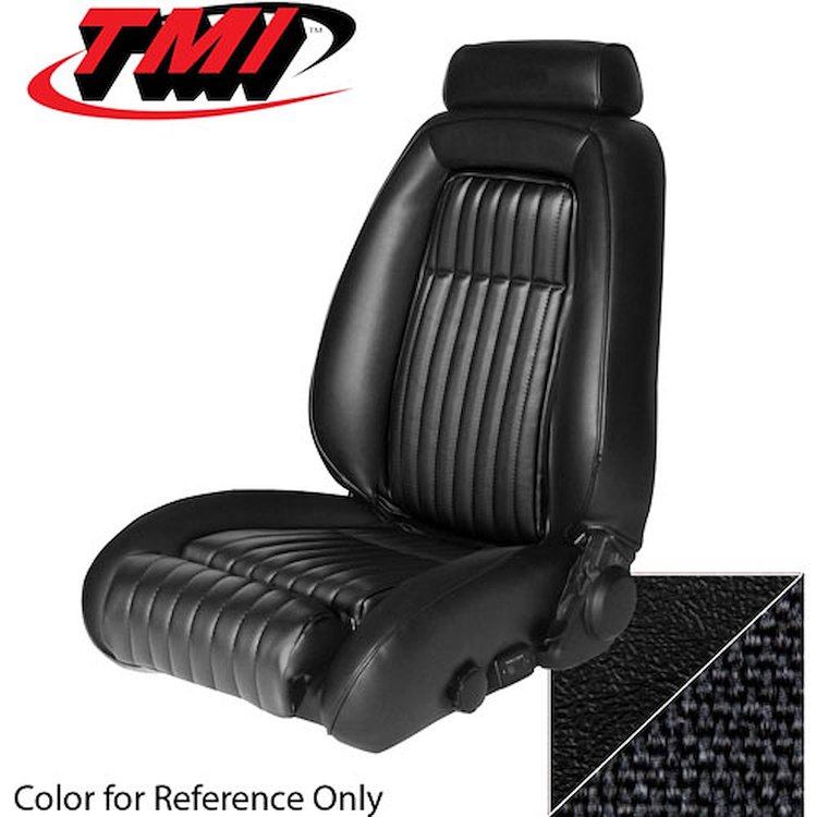43-73605-958-70 BLACK 1990-92 CJ - 1990-91 MUSTANG GT & LX FRONT BUCKETS ONLY WITH PULL-OUT KNEE BOLSTERS CLOTH