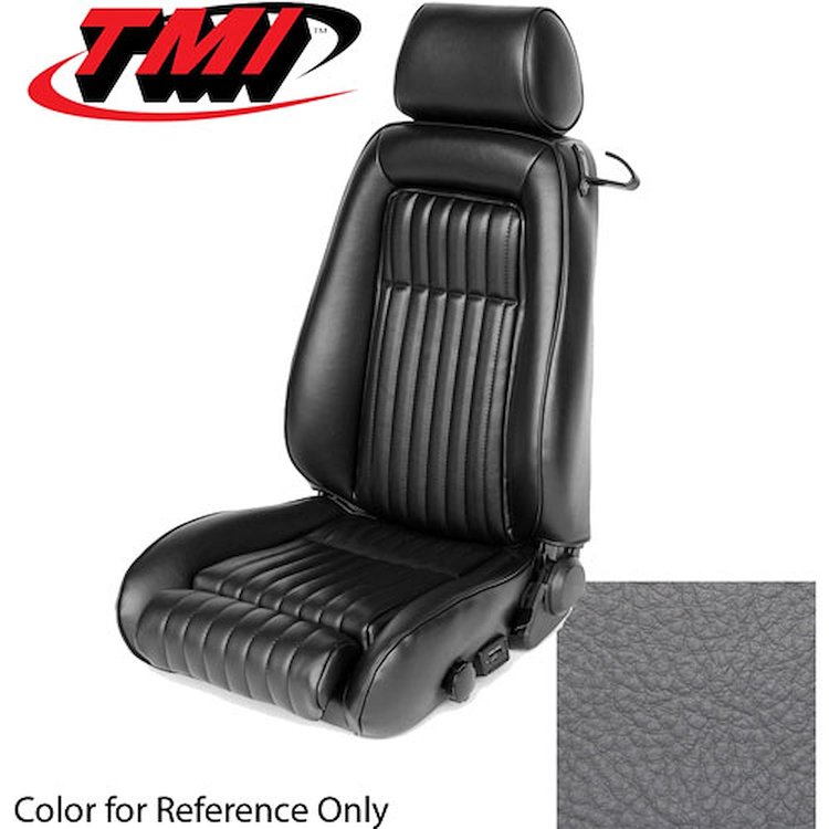 43-73607-L674 MEDIUM GRAY 1987-89 GG - 1987-89 MUSTANG GT/LX FRONT BUCKETS ONLY. SPORT SEAT W/ PULL-OUT KNEE BOLSTER LEATHER