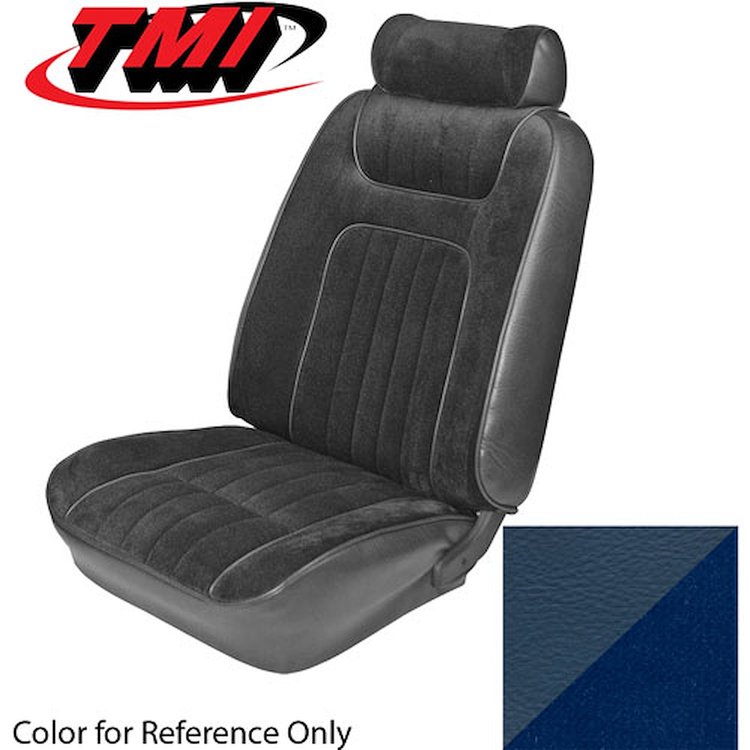 43-73728-968-58-58 BLUE 1979-80 FB - 1979-80 MUSTANG GHIA COUPE STANDARD LOW BACK BUCKET CLOTH & VINYL
