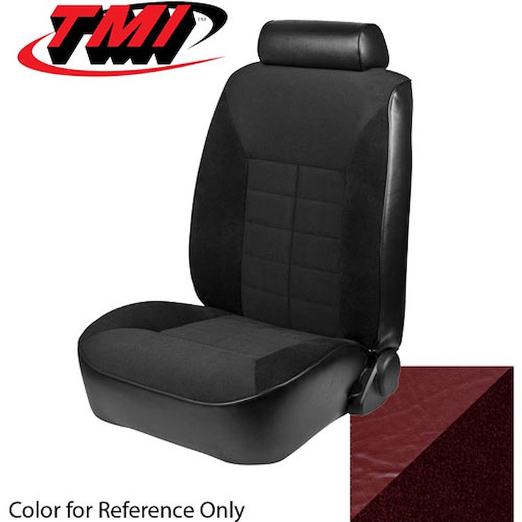 43-73821-971-59-59 MEDIUM RED 1981-83 FD - 1981 MUSTANG GHIA & 1982 GT COUPE STANDARD LOW BACK BUCKET CLOTH W/ VINYL SIDES