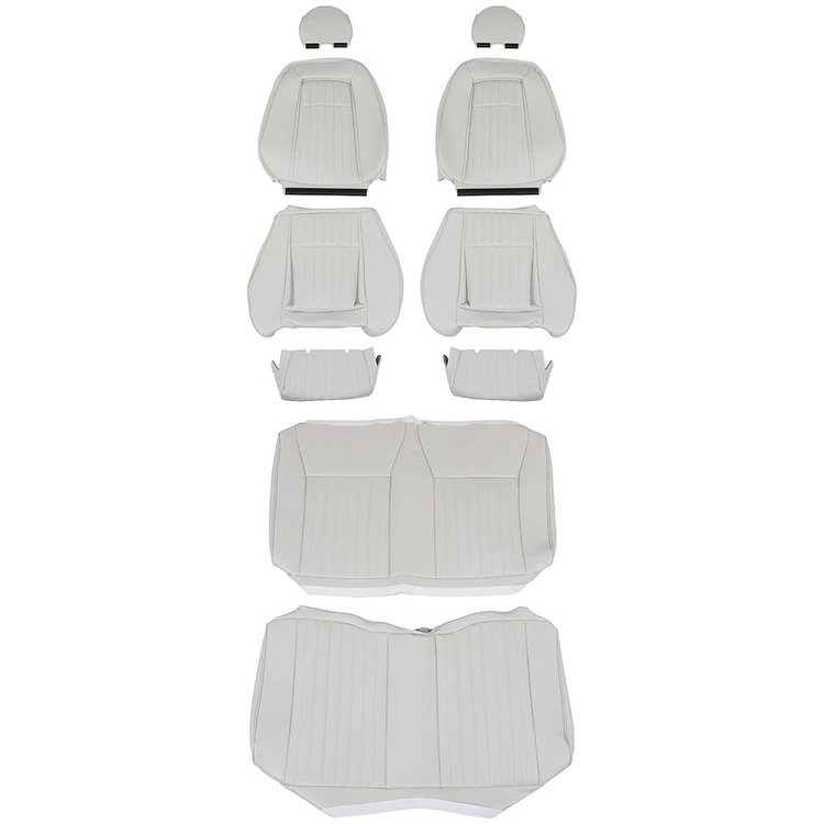 43-74629-997 OXFORD WHITE 1984-89 - 1987-89 MUSTANG GT/LX CONVERTIBLE SPORT SEAT W/ PULL-OUT KNEE BOLSTER VINYL