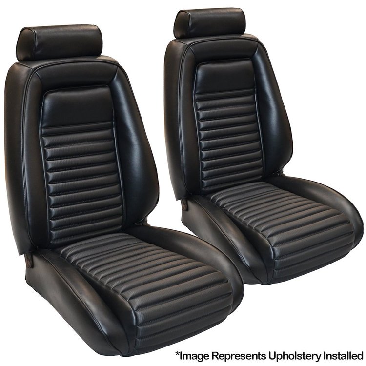 43-74630-958 BLACK 1990-92 CJ - 1990-91 MUSTANG CONVERTIBLE GT & LX SEAT UPHOLSTERY WITH PULL-OUT KNEE BOLSTERS VINYL
