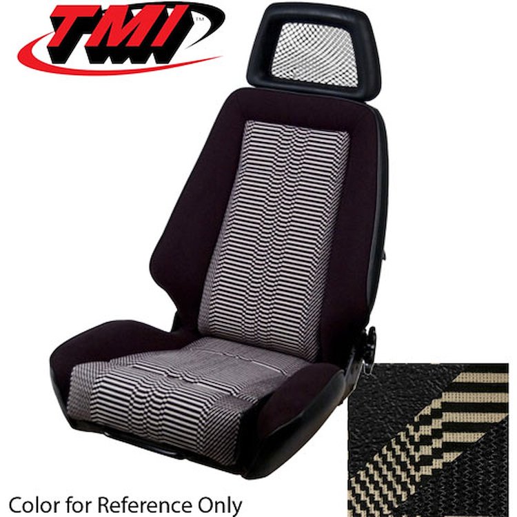 43-75723-51-51-56 BLACK 1979-83 HA - 1983 MUSTANG GL/GLX/GT HATCHBACK SPORT PERFORMANCE SEAT CLOTH