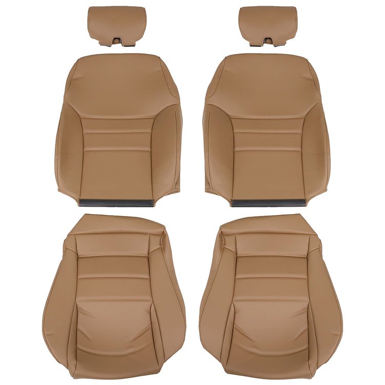 43-76304-6873 1994-96 MUSTANG GT FRONT BUCKET SEAT SADDLE VINYL UPHOLSTERY LARGE HEADREST COVERS INCLUDED