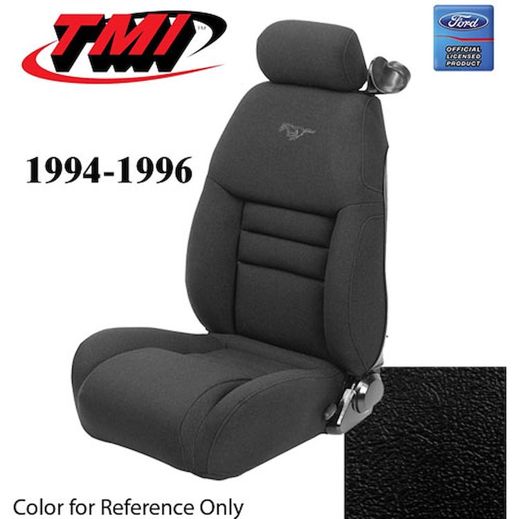 43-77324-958-PONY 1994-96 MUSTANG GT CONVERTIBLE FULL SET BLACK VINYL UPHOLSTERY FRONT & REAR WITH E
