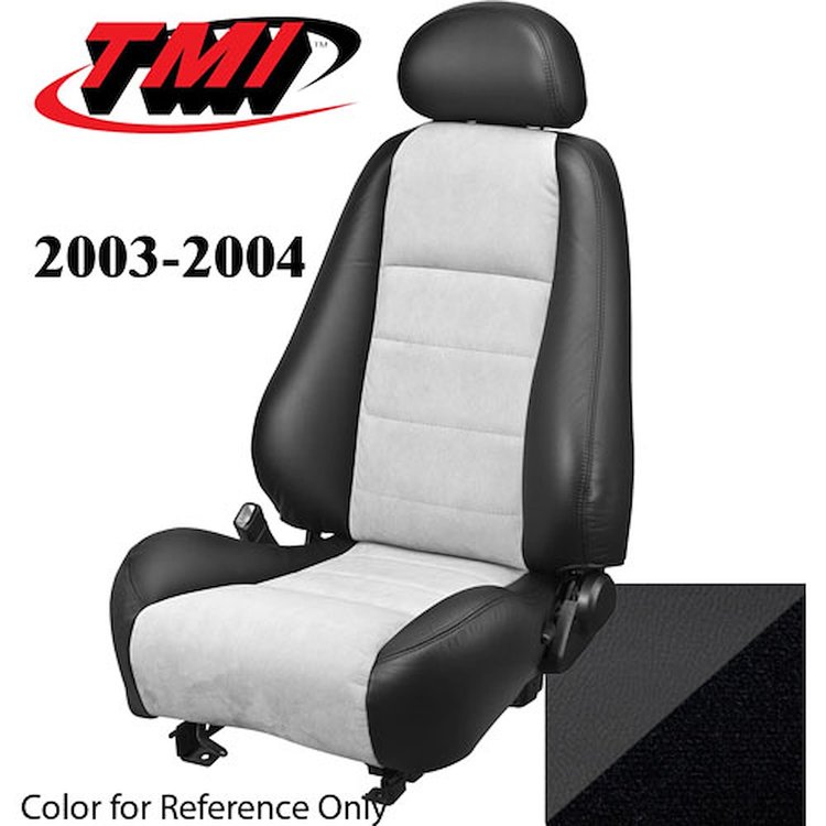 43-76503-6042-99 2003-04 MUSTANG COBRA FRONT BUCKET SEATS DARK CHARCOAL VINYL UPHOLSTERY WITH DARK CHARCOAL UNISUEDE INSERTS