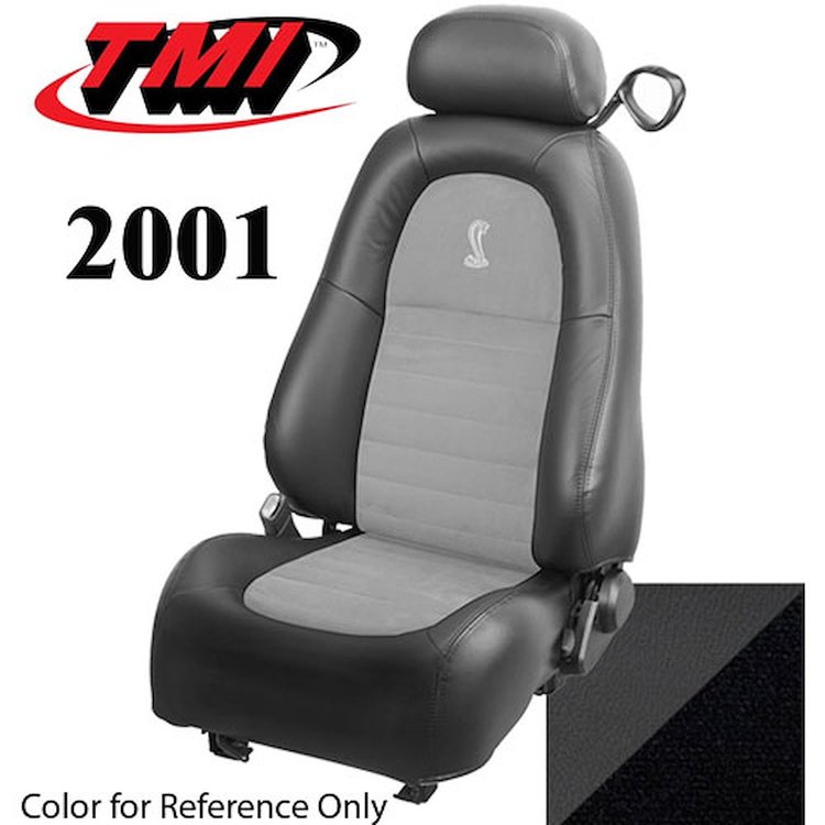 43-76501-6042-99-Cobra 2001 MUSTANG COBRA FRONT BUCKET SEATS DARK CHARCOAL VINYL UPHOLSTERY WITH UNISUEDE MED. GRAPHITE INSERTS