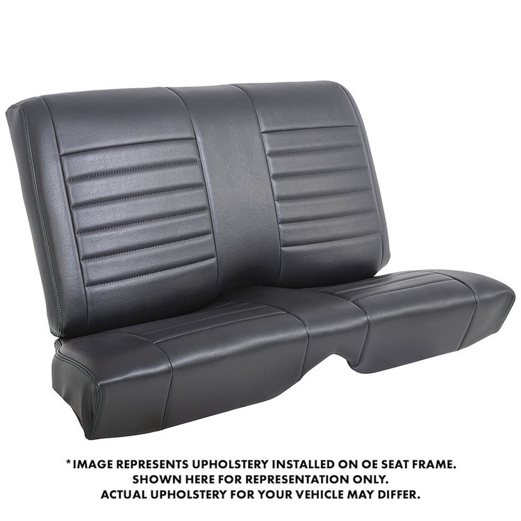 46-70801-2295-BKS Rear Seat Upholstery Cruiser Collection 1970-1970 Ford Mustang Coupe [Black Madrid Vinyl w/Black Stitch]