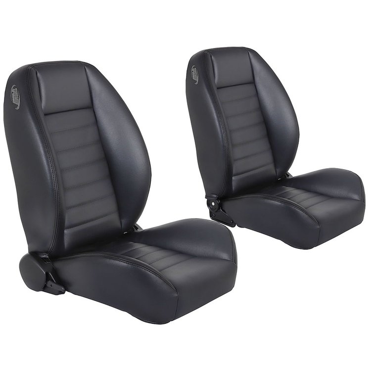 47-9251-2295-BKS Pro-Low Back Bucket Seats Cruiser Collection Universal [Black Madrid Vinyl w/Black Stitch]
