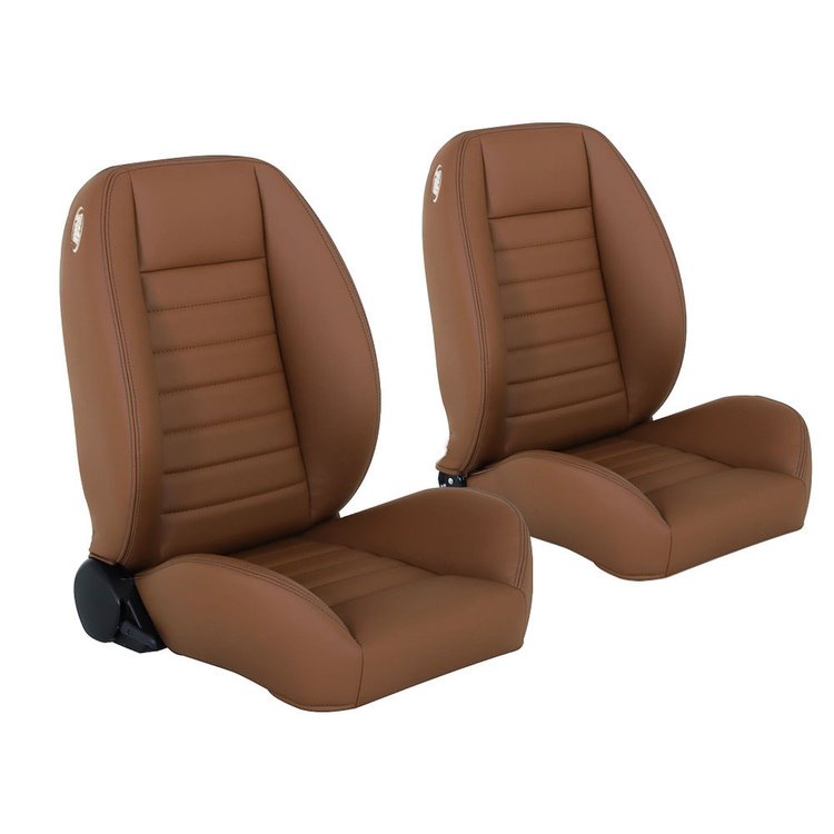 47-9251-511-BRS Pro-Low Back Bucket Seats Cruiser Collection Universal [Saddle Brown Yinyl w/Brown Stitch]