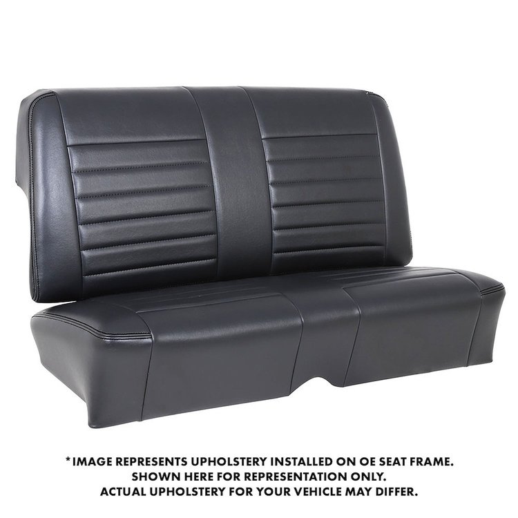 46-84801-2295-BKS Rear Seat Upholstery Cruiser Collection 1966-1967 Chevy Chevy II Hardtop [Black Madrid Vinyl w/Black Stitch]