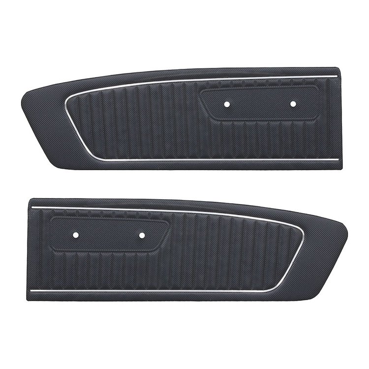 10-70805-6500 Door Panels, Front Only 1965 Ford Mustang, Black Carbon Fiber Vinyl
