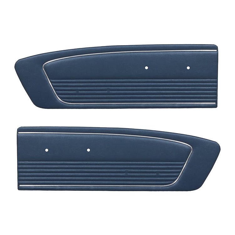 10-70806-2095 Door Panels, Front Only 1966 Ford Mustang, Dk. Blue Sierra Vinyl