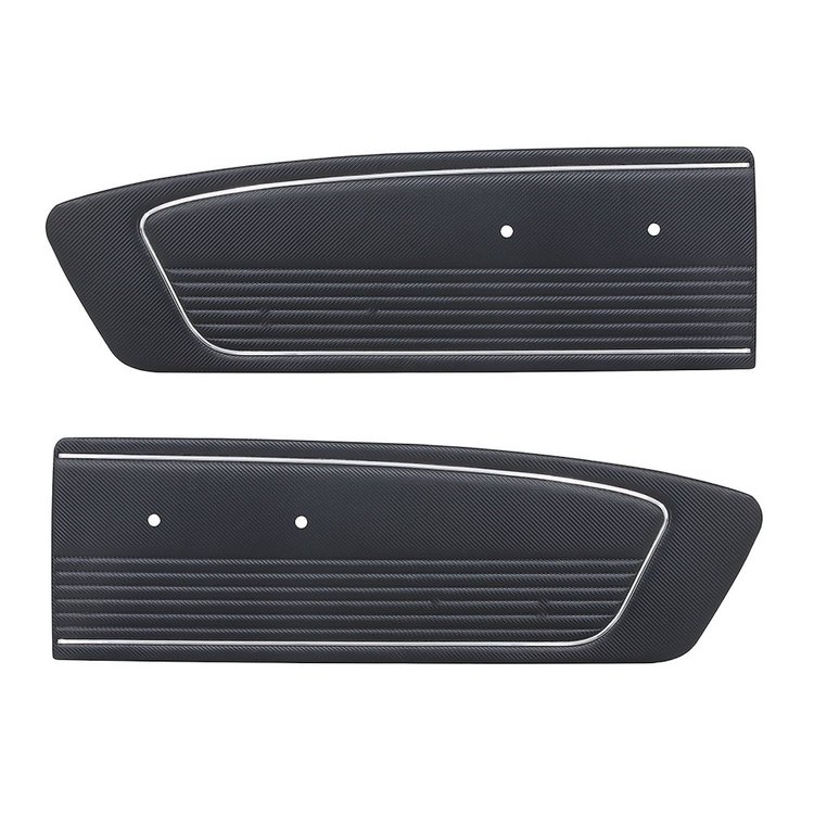 10-70806-6500 Door Panels, Front Only 1966 Ford Mustang, Black Carbon Fiber Vinyl
